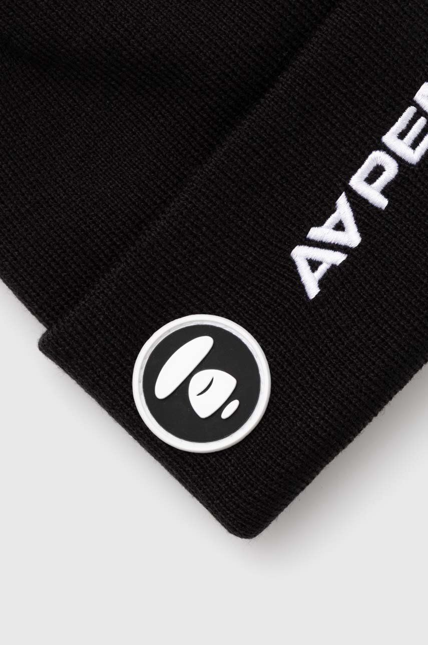 Шапка AAPE by A Bathing Ape AAPE Solid Color Beanie Черно | AHT4866, 1
