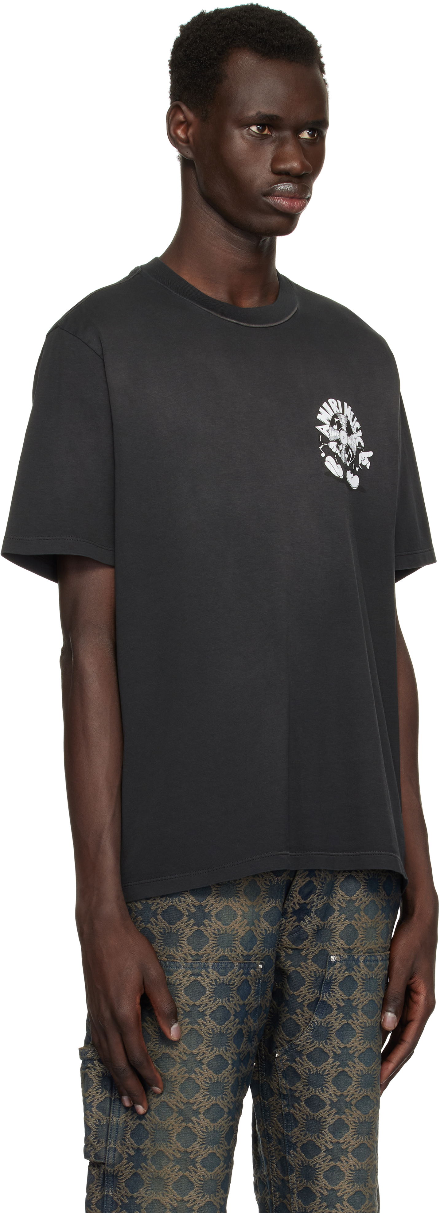 Тениска AMIRI Amiri Music Record T-Shirt Черно | AMJYTE1168, 1