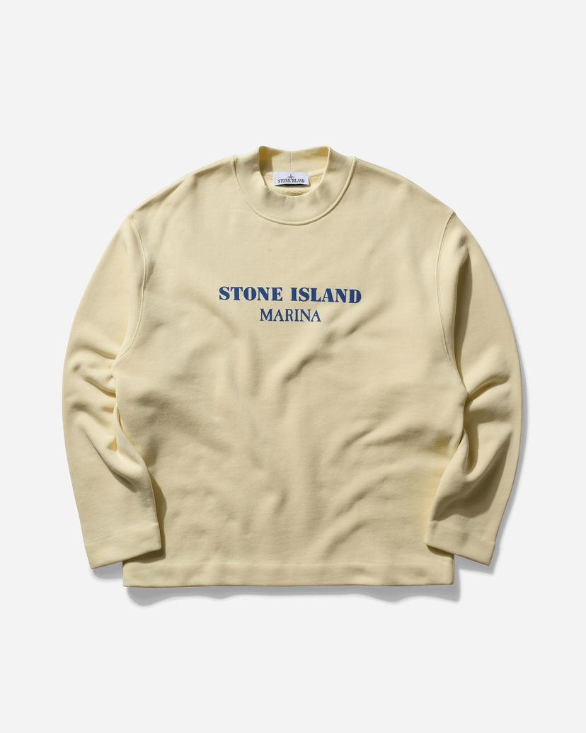 Суитчър Stone Island Marina Cotton Fleece Mock Neck Sweatshirt Butter Бежово | 8115631X5 V0035