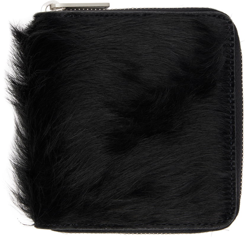 Портфейл Rick Owens Concordians Furry Zipped Wallet Черно | RR02E1416 LHL