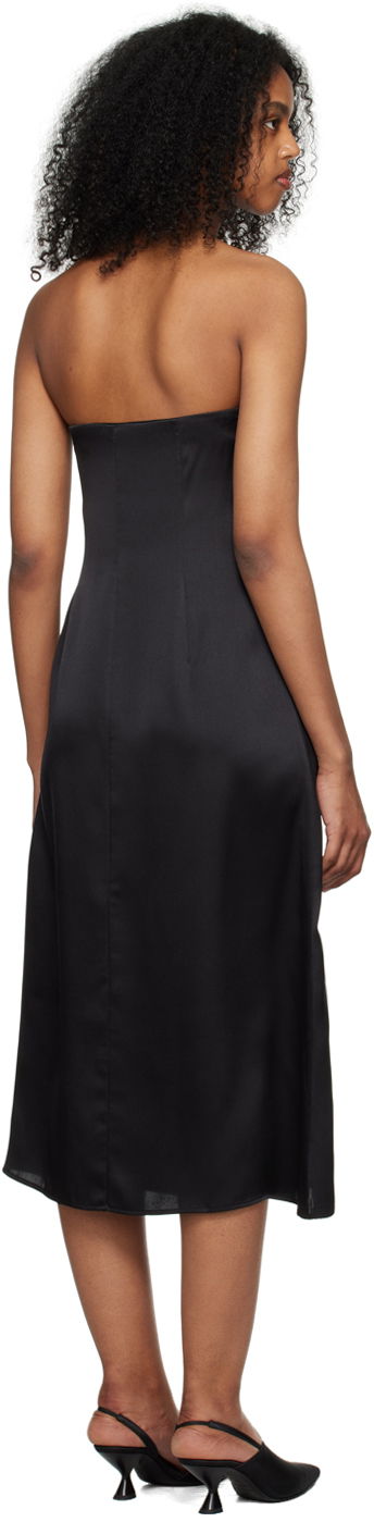 Pокля Anine Bing Anine Bing Megan Strapless Midi Silk Satin Dress Черно | A-02-1410-000A, 2