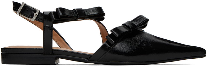 Грижа за обувките GANNI GANNI Multi Bow Pointy Cut-Out Ballerina Flats Черно | S2436, 0