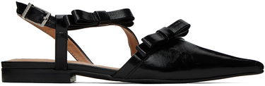 Грижа за обувките GANNI GANNI Multi Bow Pointy Cut-Out Ballerina Flats Черно | S2436, 0