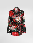 Dolce & Gabbana Rose Print Twill Pajama Shirt