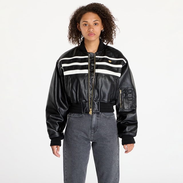 Pleather Bomber Black