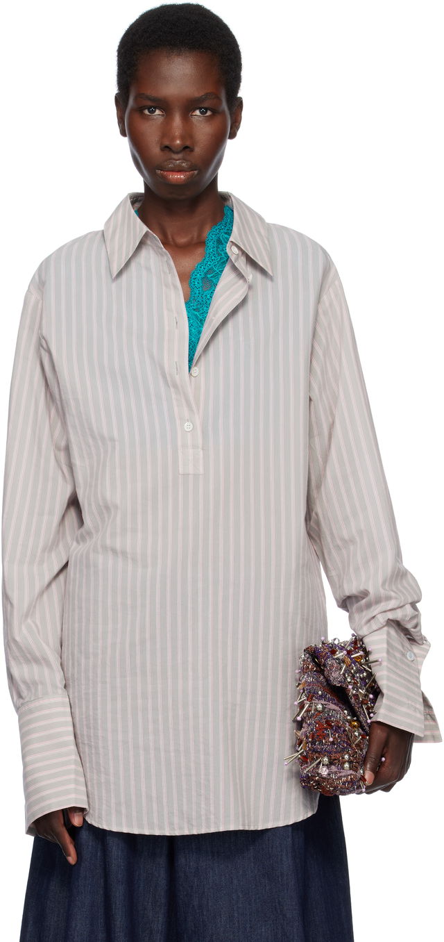Dries Van Noten Striped Popover Shirt