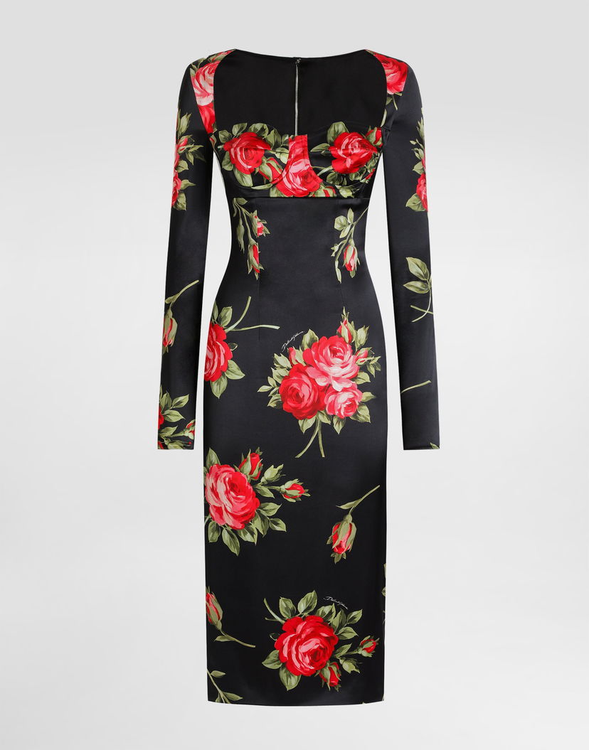 Pокля Dolce & Gabbana Rose Bouquet-print Sheath Dress Многоцветен | F610FTFSICDHN5ZN
