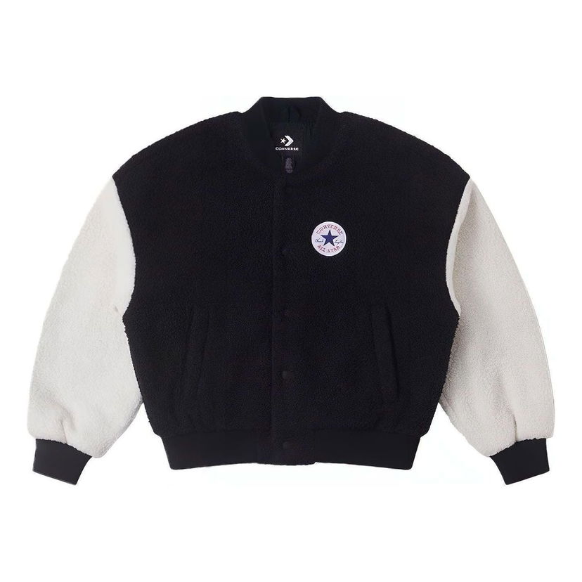 Яке бомбър Converse Sherpa Varsity Jacket Черно | 10025206-A01
