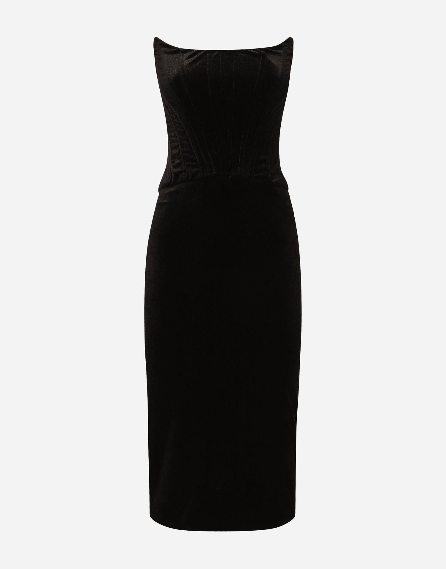 Pокля Dolce & Gabbana Velvet Calf-length Corset Dress Черно | F6IAITFUWD6N0000, 0