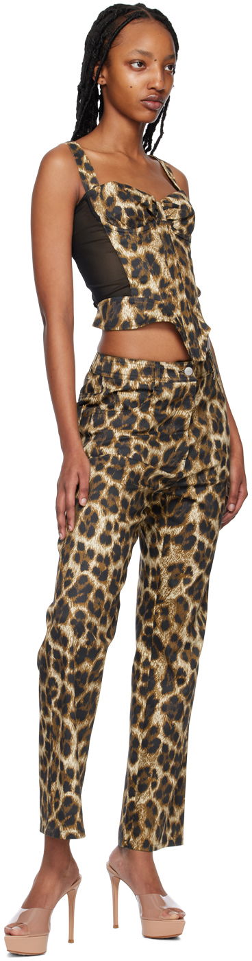 Потник Miaou Miaou Deville Leopard Corset Tank Top Кафяво | 7034SCNIK, 3