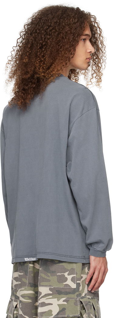 Тениска We11done Monster Graphic Long Sleeve T-Shirt Синьо | WD-TT0-24-718-U-NV, 2