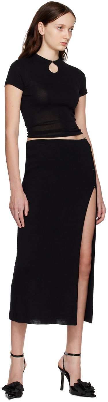Пола BEC + BRIDGE BEC + BRIDGE Sorrento Midi Skirt with Side Slit Черно | H22-30388, 3