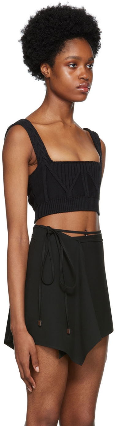 Пуловер The Attico Attico Miles Knit Cropped Camisole Черно | 228WCT152 KC056, 1