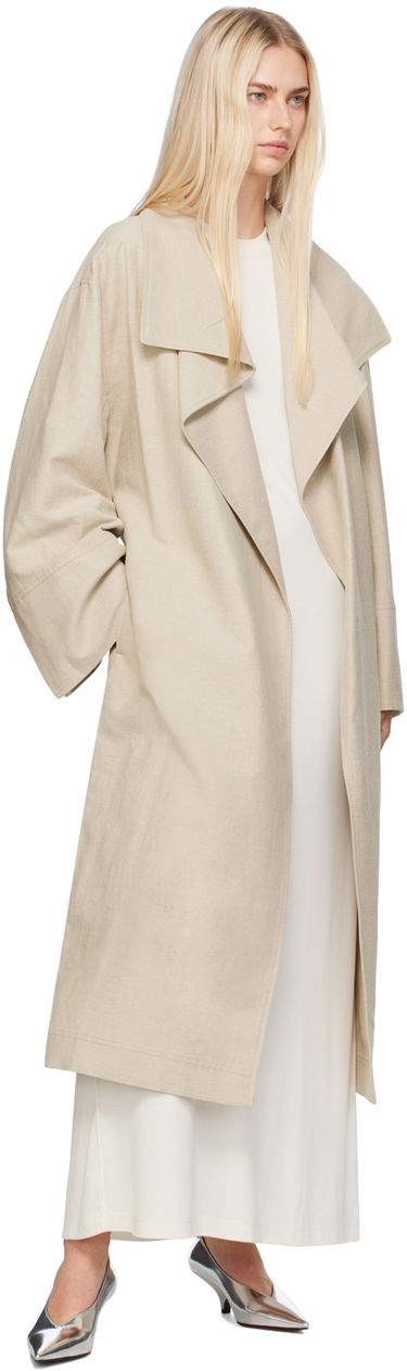 Pокля TOTEME TOTEME Long Sleeve Maxi Dress Бяло | 243-WRD1947-FB0205, 3