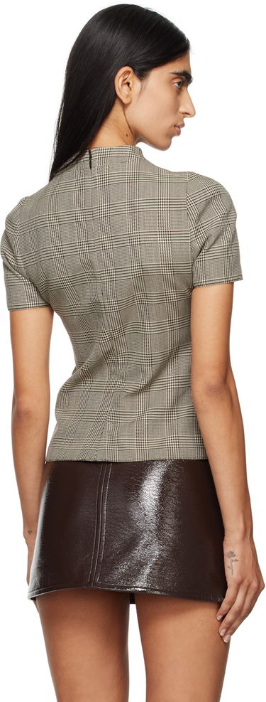 Риза Courrèges Courrèges Women's Plaid Mock Neck Top Бежово | 324CTO344PL0166, 2