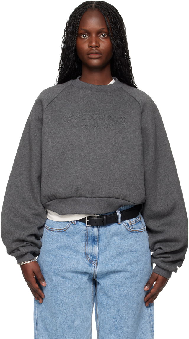 ESSENTIALS Holiday Embossed 90s Raglan Crewneck Sweatshirt