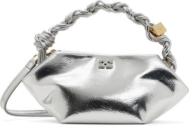 Дамска чанта GANNI Mini Bou Bag with Twisted Handle Металик | A6950, 0