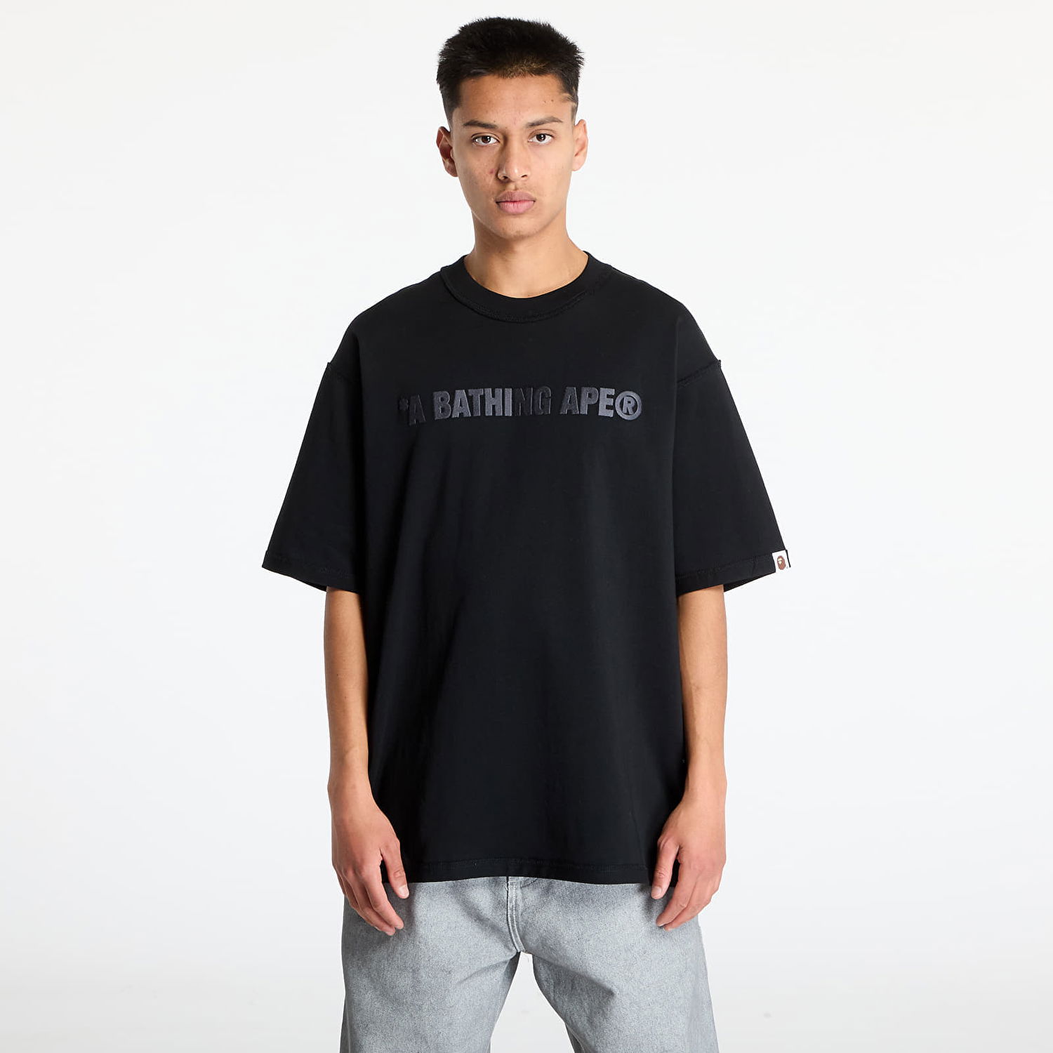 Тениска BAPE Relaxed Fit Logo Tee Черно | 001CSK801311M BLK, 0
