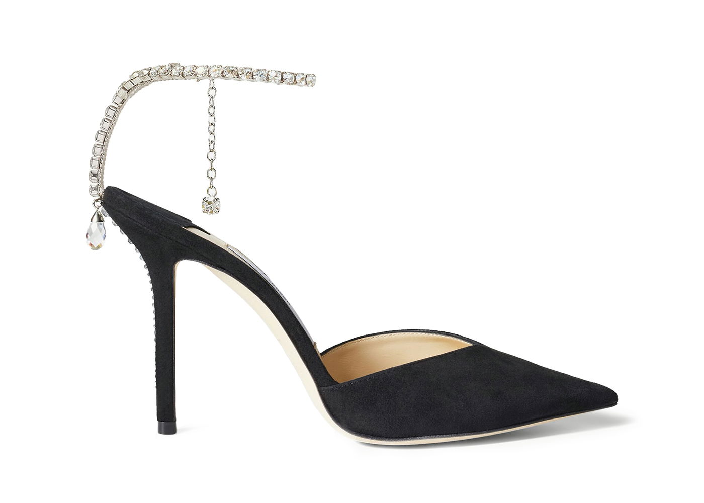 Кецове и обувки Jimmy Choo Crystal Embellished Black Suede Pumps Черно | SAEDA100EWA-Black, 0