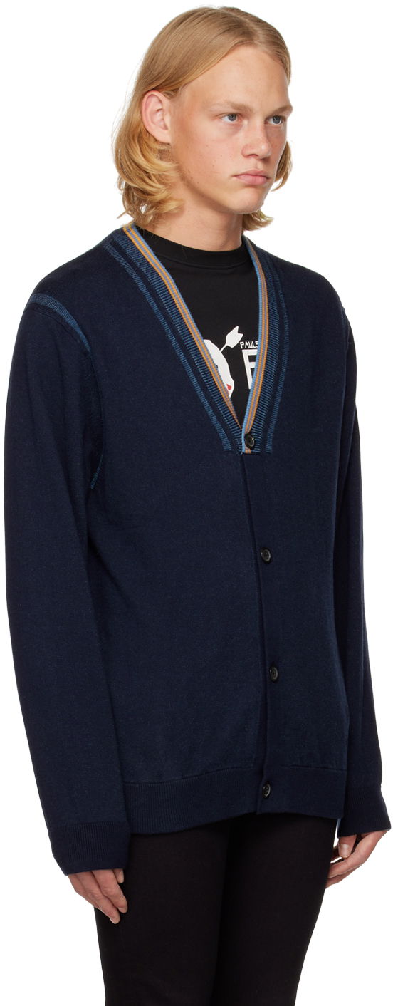 Пуловер Paul Smith PS Paul Smith Rib Knit Cardigan Тъмно синьо | M2R-539XE-J21681-49, 1