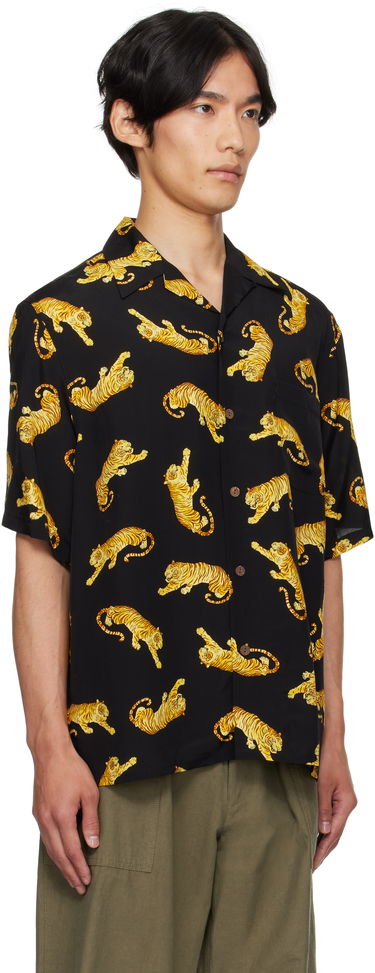 Риза WACKO MARIA WACKO MARIA Tim Lehi Tiger Print Shirt Черно | 25SS-WMS-HI08, 1