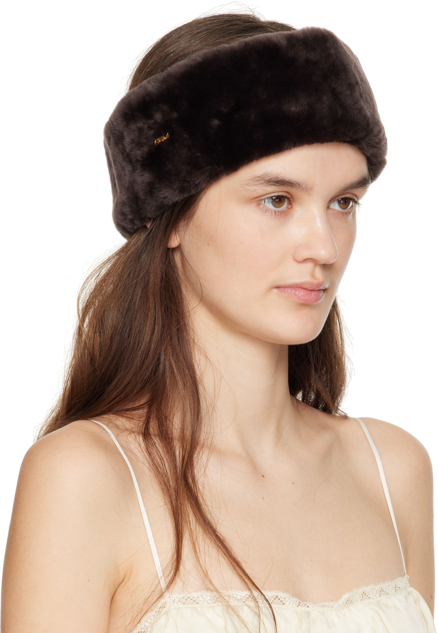 Шал CHLOÉ Chloé Shearling Headband Кафяво | CHC25SD017CI3, 1