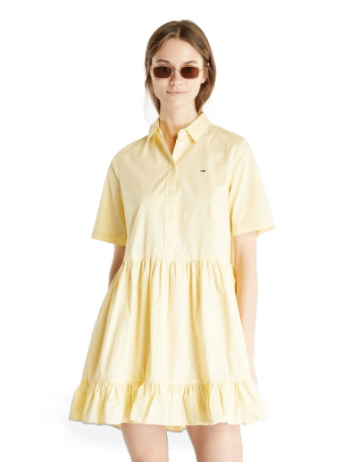 Pокля Tommy Hilfiger Poplin Tiered Ss Shirt Dress Жълто | DW0DW15175 ZHO