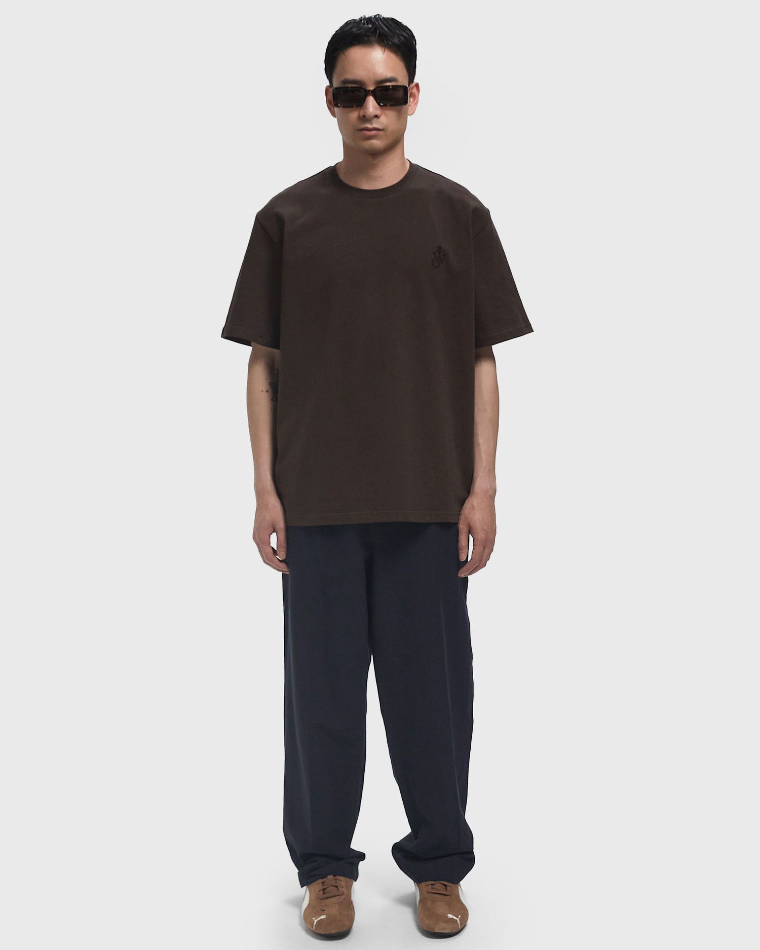 Тениска JW Anderson Anchor Embroidered T-Shirt Кафяво | JT0257-PG1510-687, 1