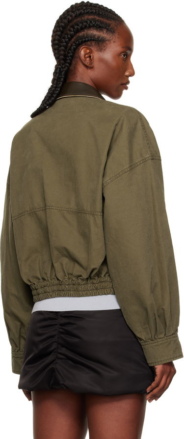 Яке We11done We11done Leather Collar Cropped Jacket Зелено | WD-JP2-25-063-W-KK, 2