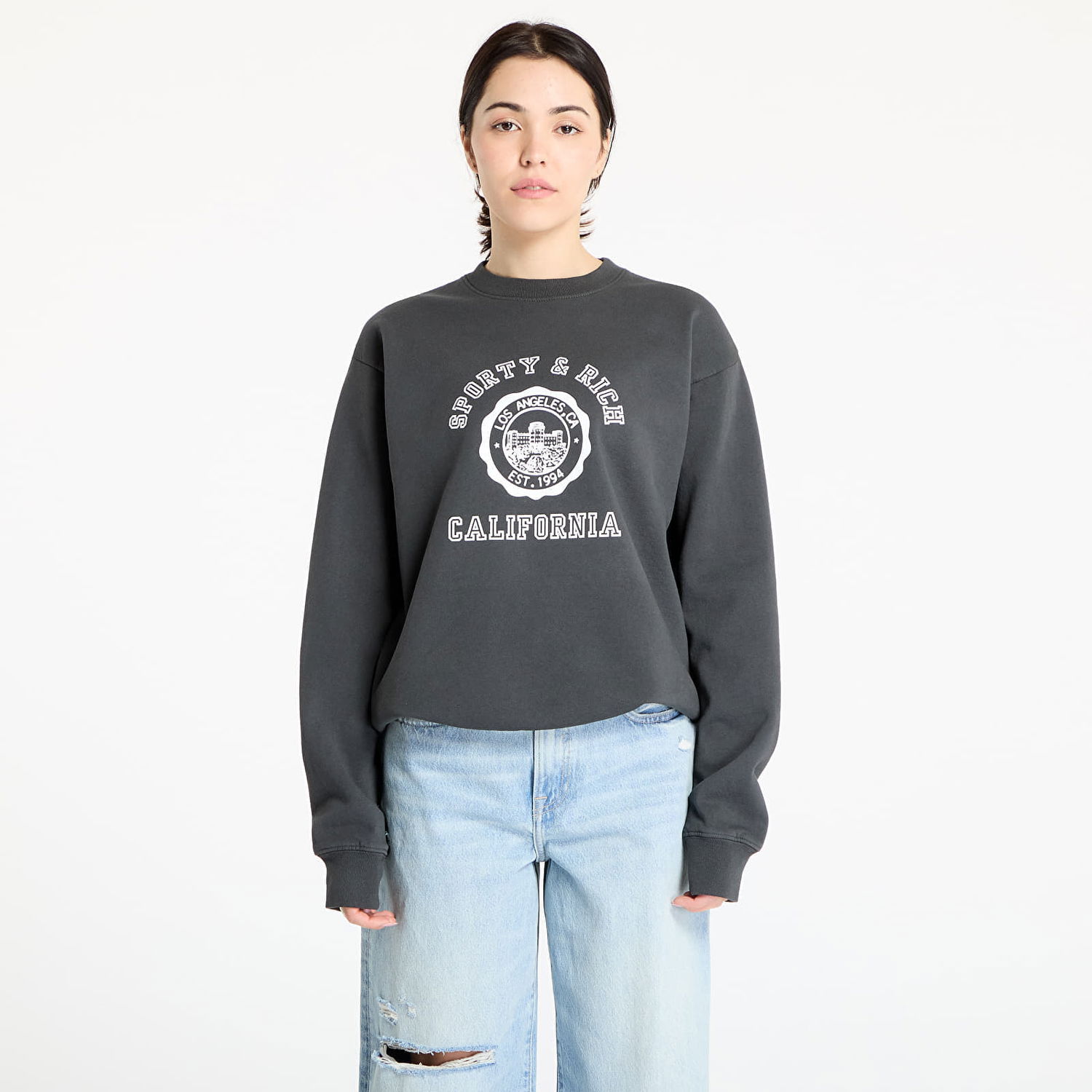 Суитчър Sporty & Rich Sporty & Rich California Emblem Crewneck Sweatshirt Сиво | ST071622508BA02, 0