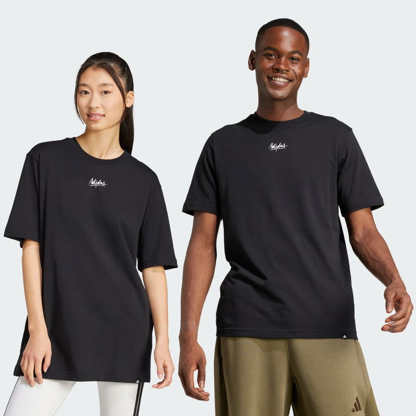 Тениска adidas Performance Lounge Stay Life Graphic Tee Черно | JN7367