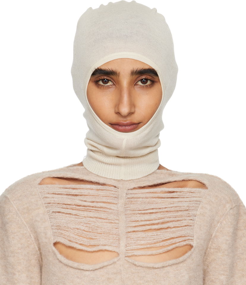 Шапка Rick Owens Rick Owens Concordians Skull Balaclava Бяло | RP02E4478 M