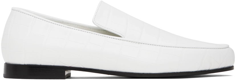 Облекло TOTEME TOTEME 'The Croco Oval' Loafers Бяло | 234-WAS813-LE0023