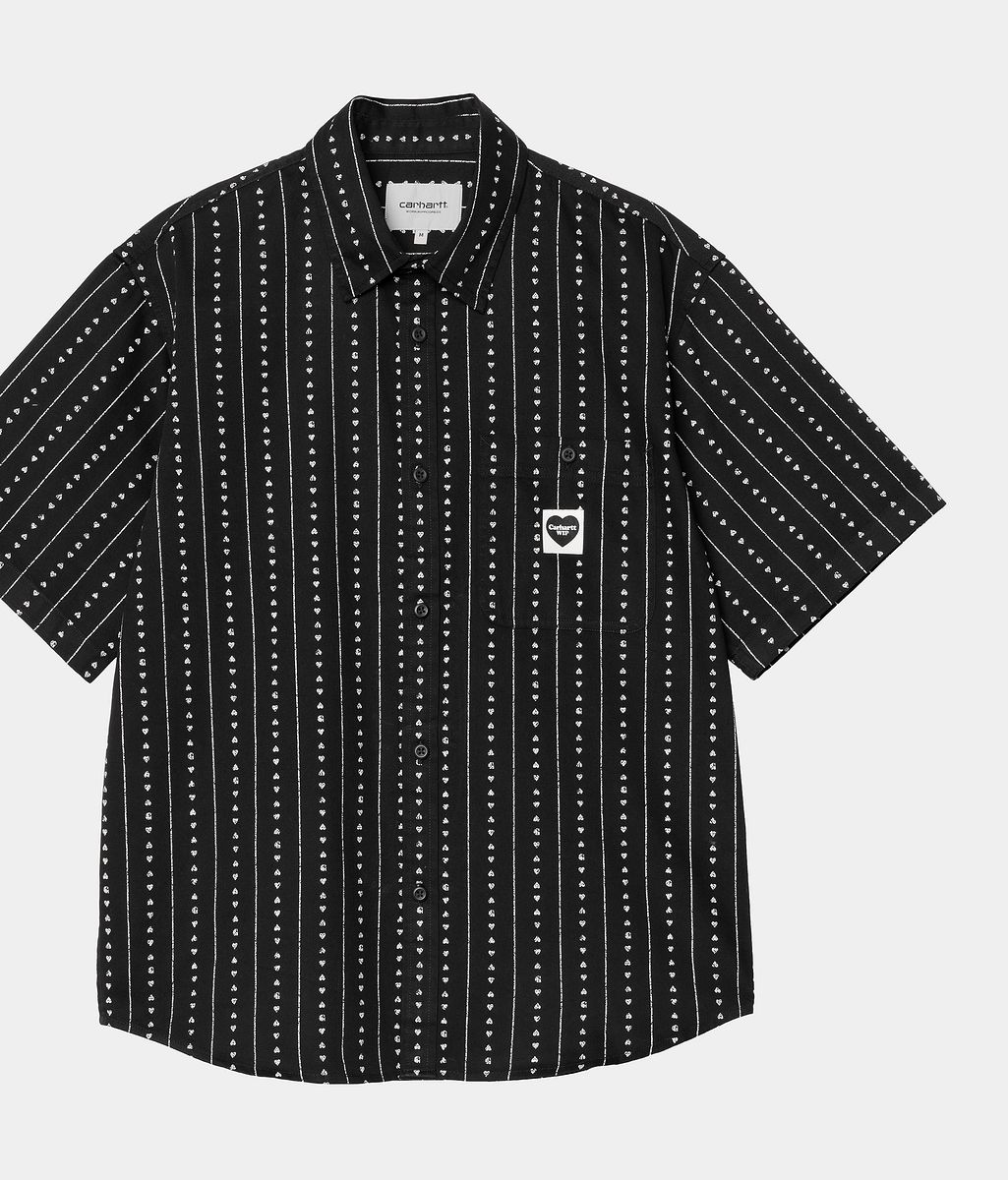 Риза Carhartt WIP Carhartt WIP S/S Drewe Shirt Heart C Pinstripe Черно | I034537_13, 0