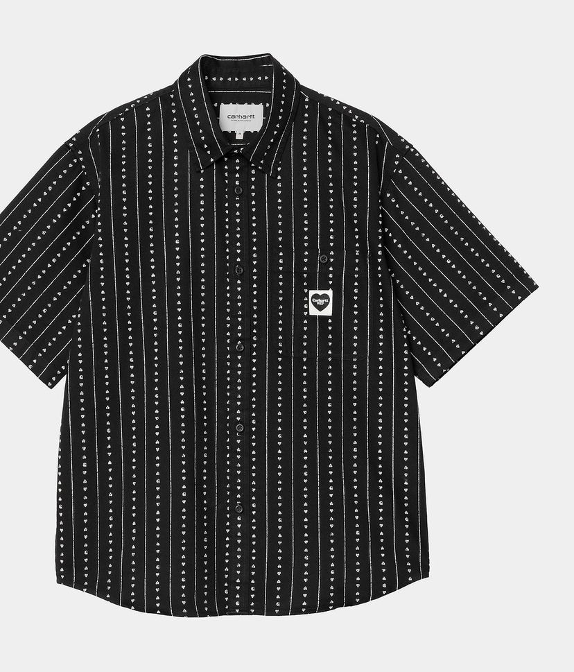 Риза Carhartt WIP Carhartt WIP S/S Drewe Shirt Heart C Pinstripe Черно | I034537_13