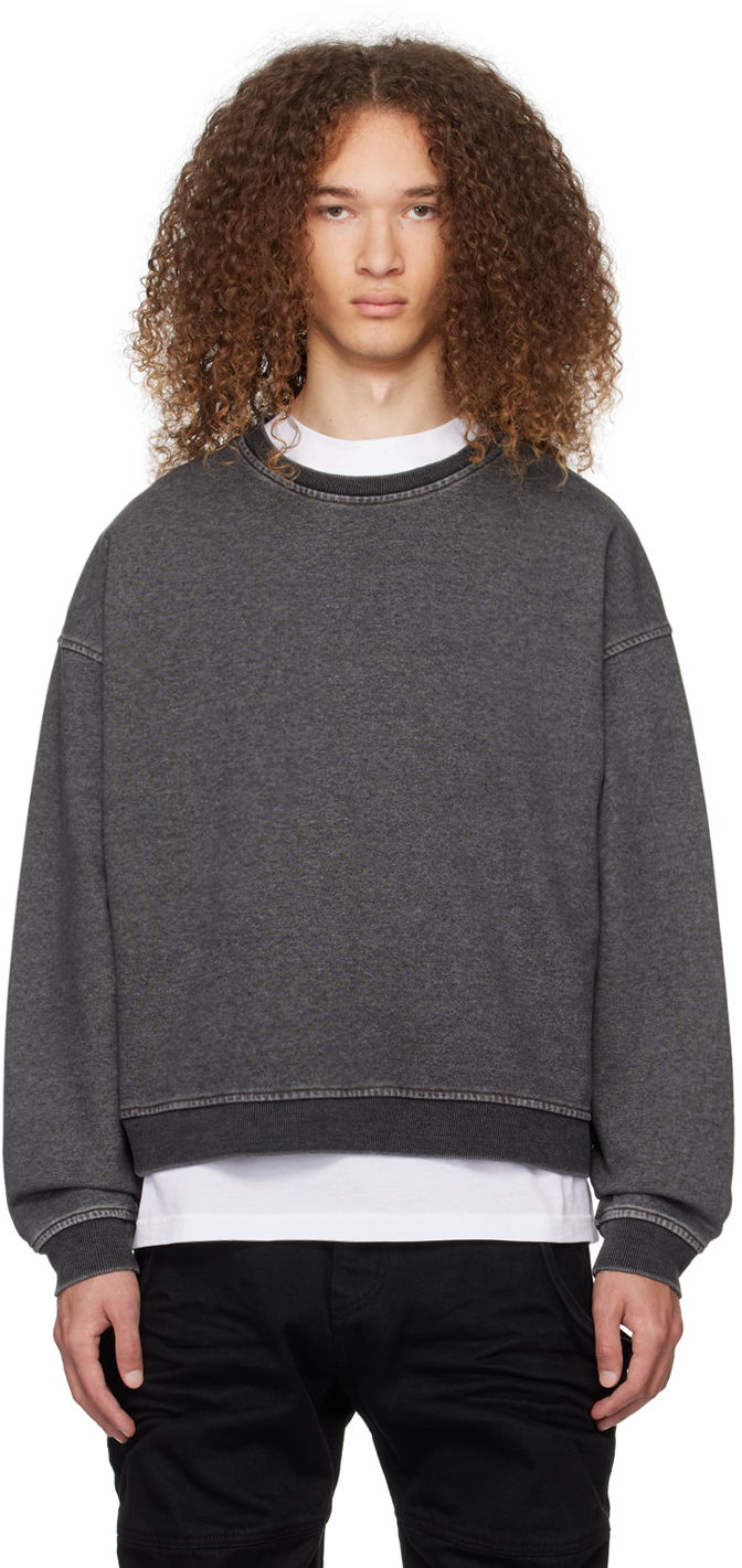 Суитчър We11done We11done Faded Crewneck Sweatshirt Сиво | WD-TS0-24-788-U-BK, 0