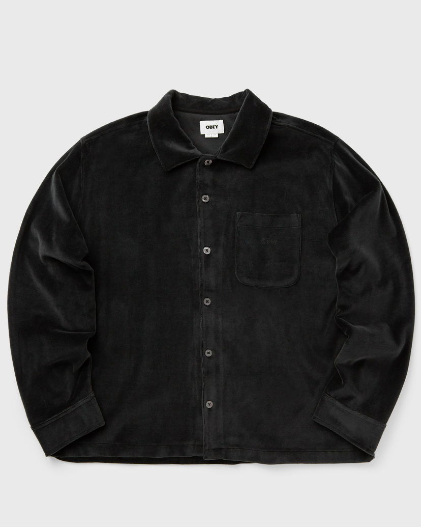 Риза OBEY Button Up Shirt Long Sleeve Черно | 131030135-BLK