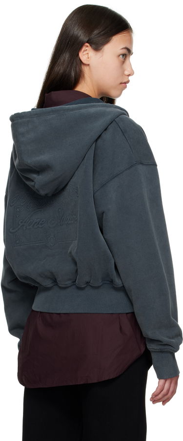 Суитчър Acne Studios Acne Studios Cropped Zip Hoodie Сиво | AI0167-, 2
