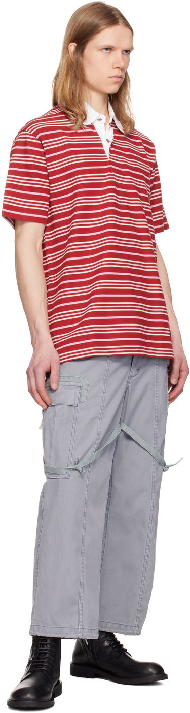 Поло тениска Mastermind WORLD MASTERMIND WORLD Short Sleeve Striped Rugby Polo Червено | MW25S14-TS014-019, 3