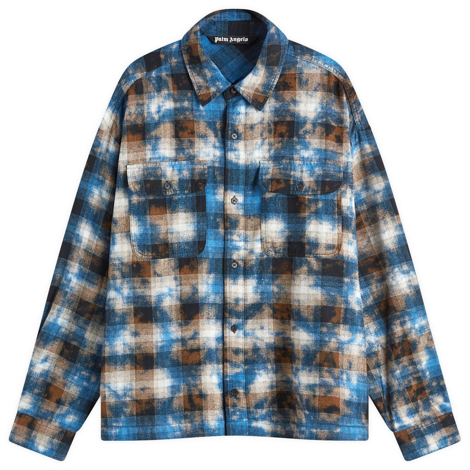 Риза Palm Angels Checked Shirt Синьо | PMGE043S25FAB0034003, 0