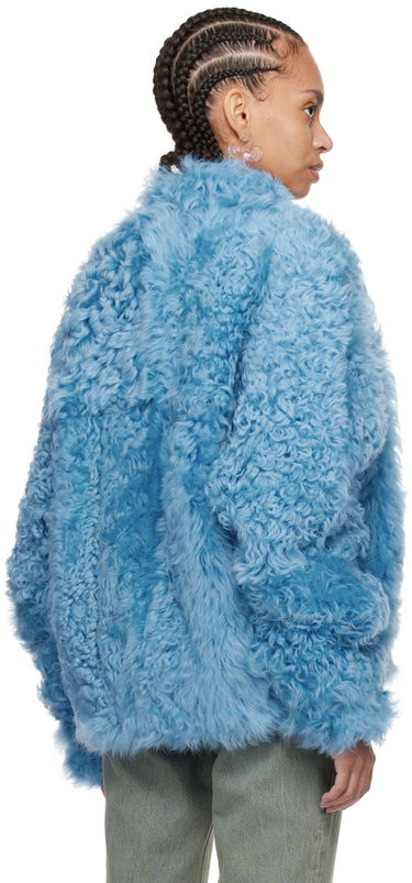 Яке ERL ERL Stand Collar Shearling Jacket Синьо | ERL08J001, 2