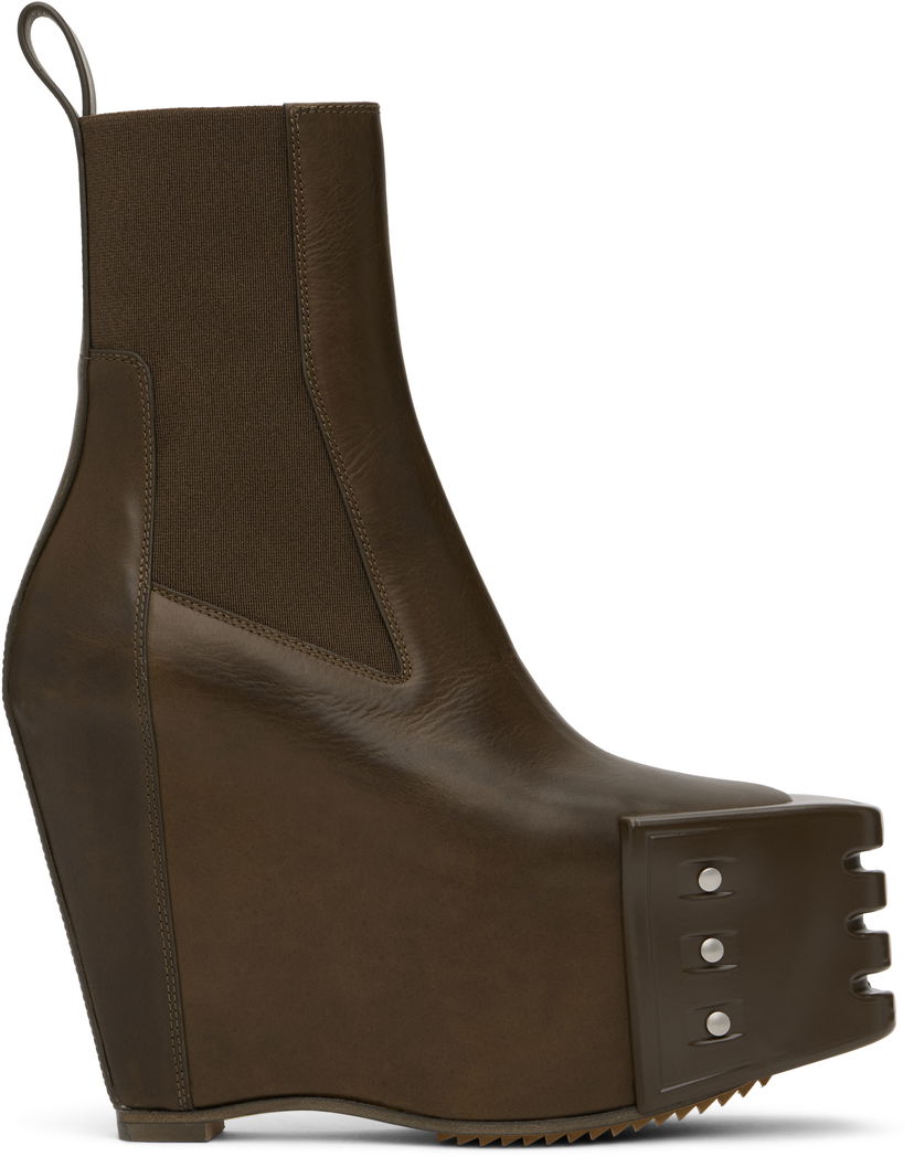 Облекло Rick Owens Rick Owens Porterville Grilled Wedge Beatle Chelsea Boots Кафяво | RO02D3848 LOOGR
