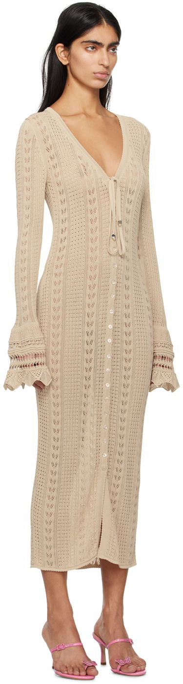 Pокля Blumarine Knit Midi Dress Бежово | P422A452A, 1