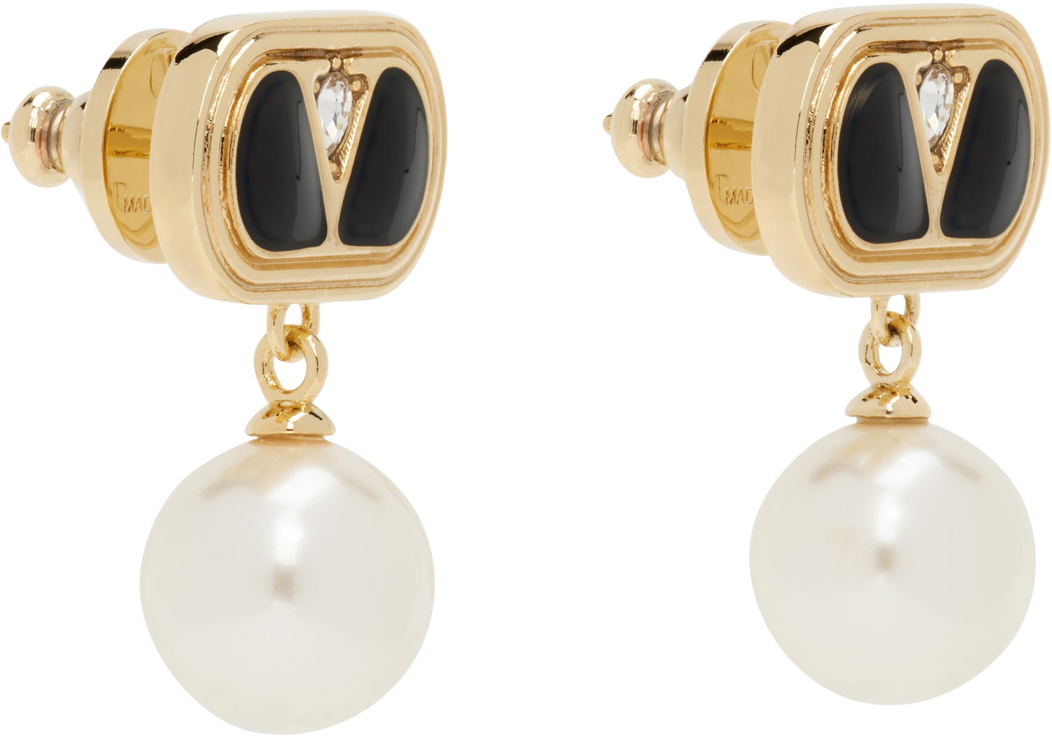 Обеци Valentino Valentino Garavani Oval Pearl Drop Earrings Металик | 6W2J0X91NBS, 1