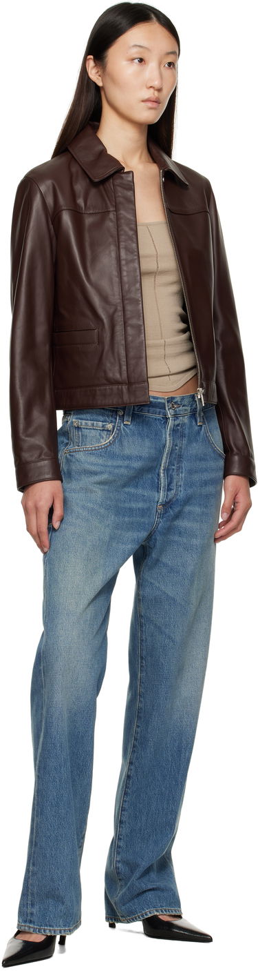 Яке Loulou de Saison Loulou de Saison Ascot Leather Jacket Кафяво | ASCOT, 3