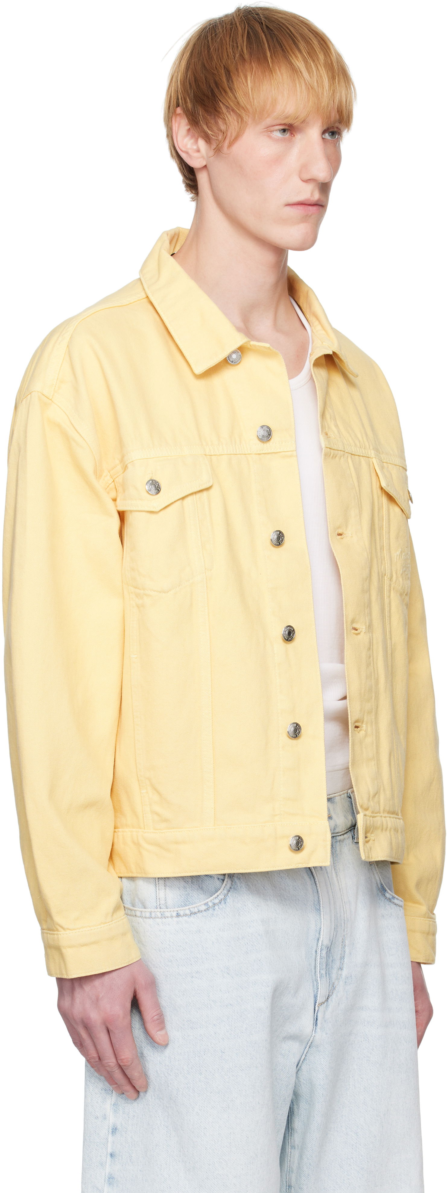Яке MAISON KITSUNÉ Maison Kitsuné Trucker Denim Jacket Жълто | OM02103WD4012, 1