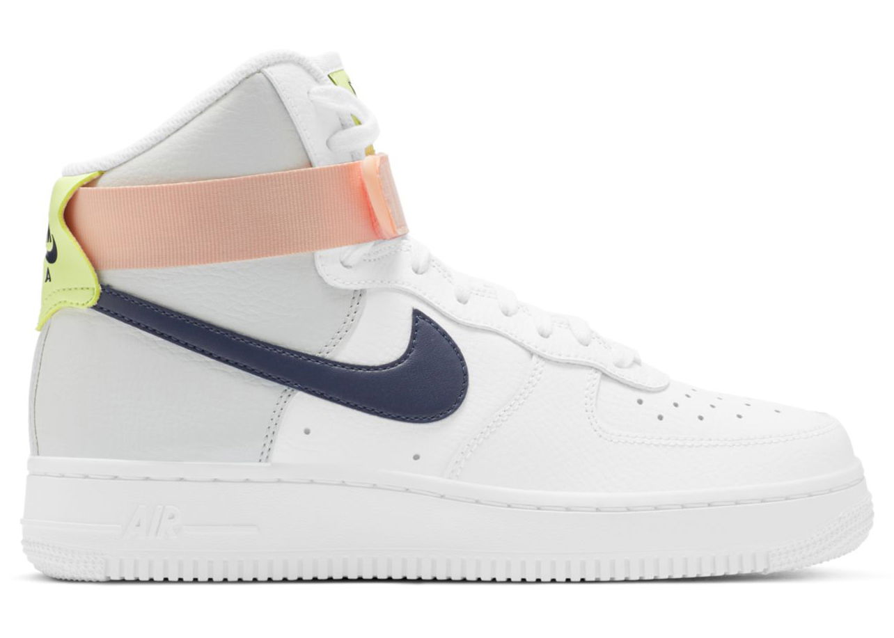 Кецове и обувки Nike Air Force 1 High Midnight Navy W Бяло | 334031-117, 0