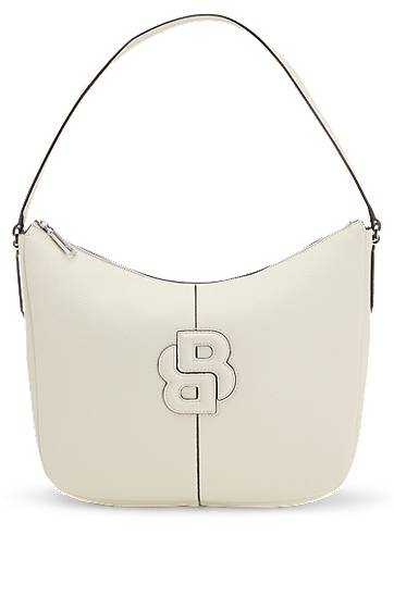 Чанта през рамо BOSS Balenciaga Hobo Bag with Double B Monogram Бяло | 50541459, 0