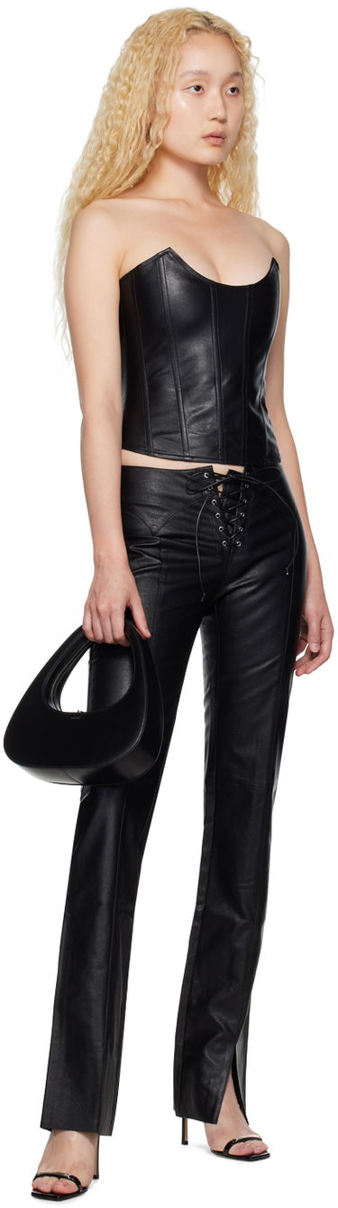 боди Miaou Miaou Leia Faux-Leather Corset Tank Top Черно | 701O-CL-BLKL, 3