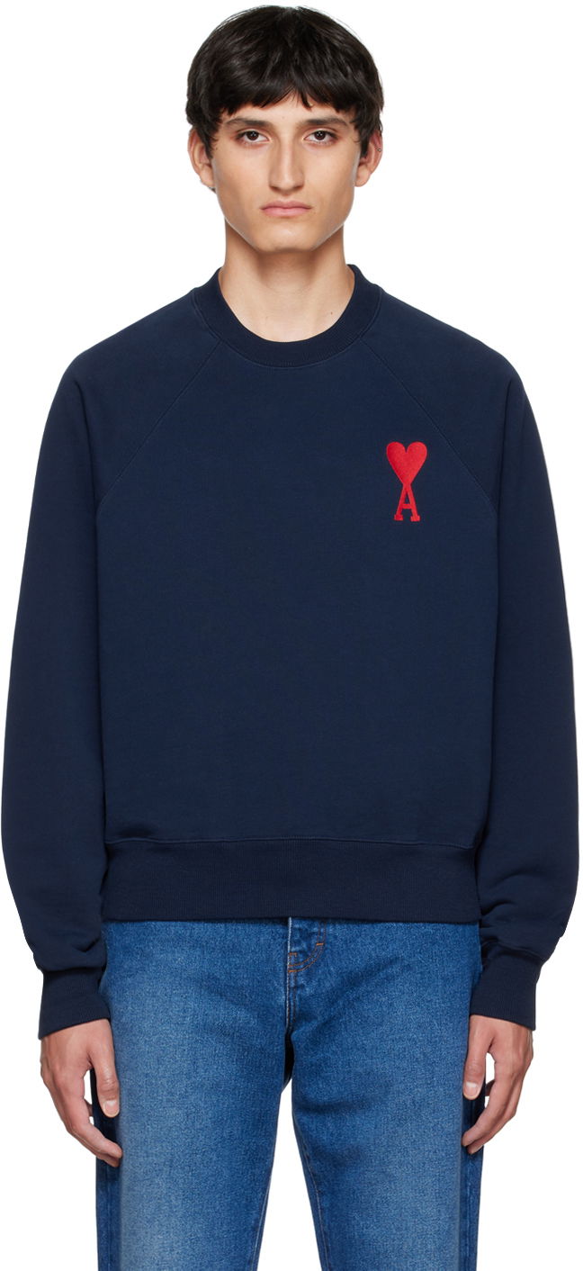 Суитчър AMI SSENSE x Sweatshirt Тъмно синьо | SPEUSW022.747.410, 0